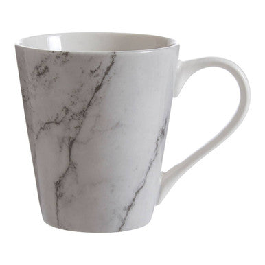 16 Piece White and Grey Marble Swirl Dinner Set