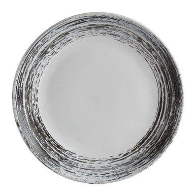 12 Piece Black and White Brushstroke Dinner Set