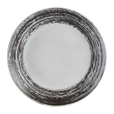 12 Piece Black and White Brushstroke Dinner Set