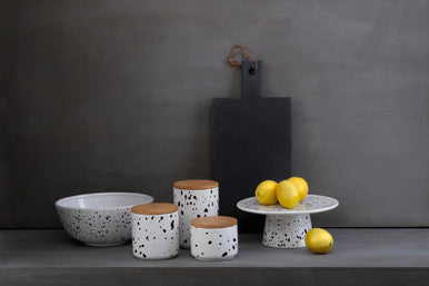 Black and White Speckled Cake Stand