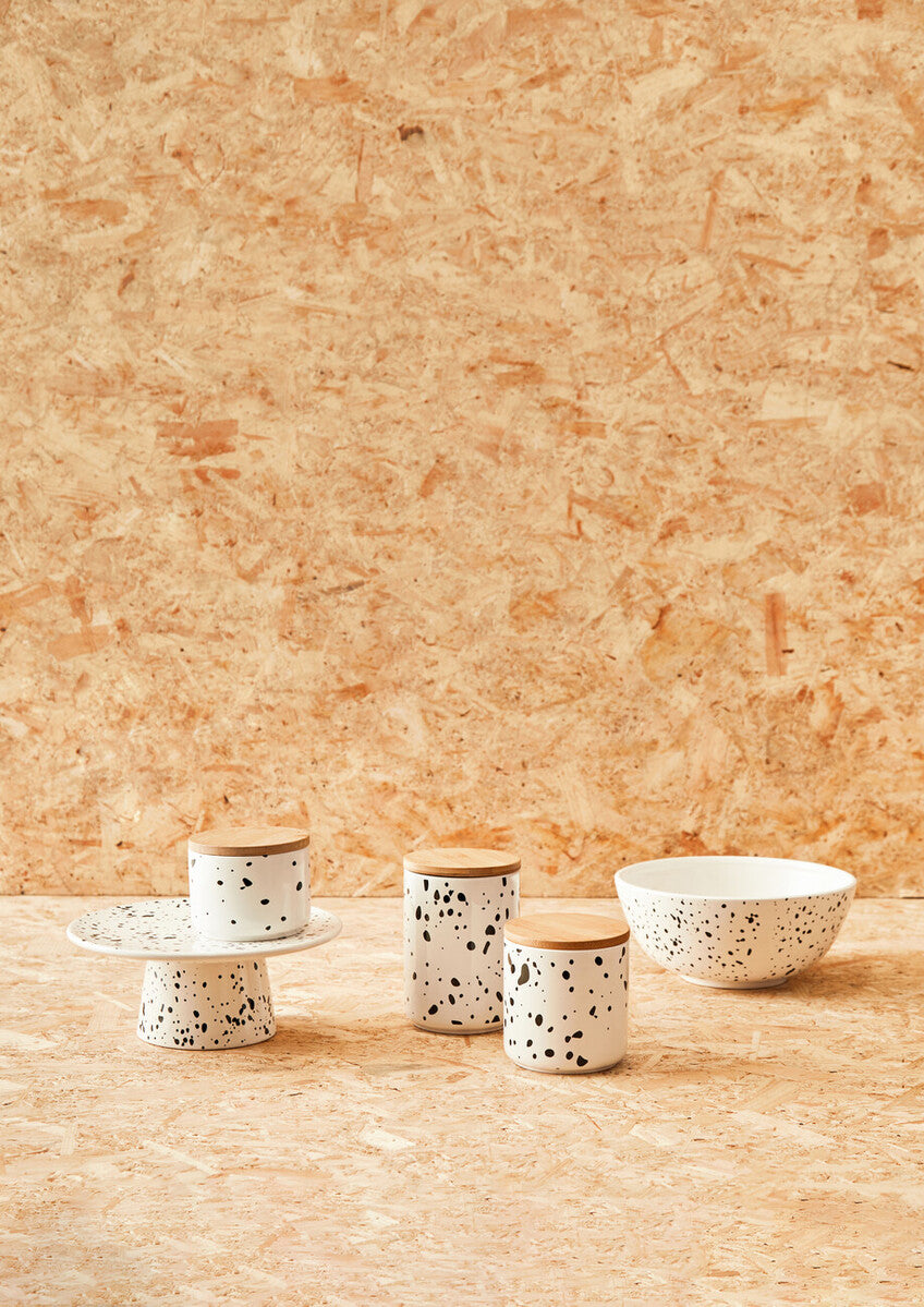 Black and White Speckled Cake Stand