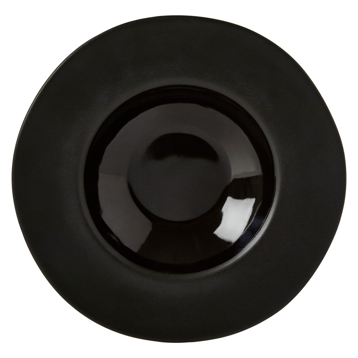 Black Pasta Bowl with Wide Rim