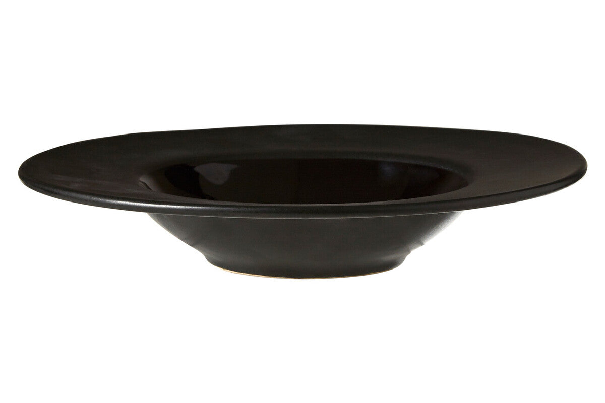 Black Pasta Bowl with Wide Rim