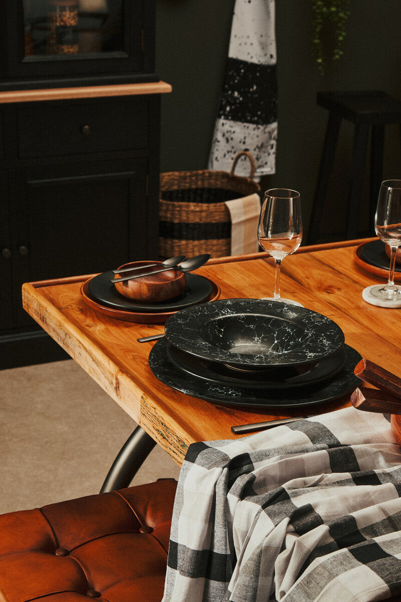 Black Pasta Bowl with Wide Rim