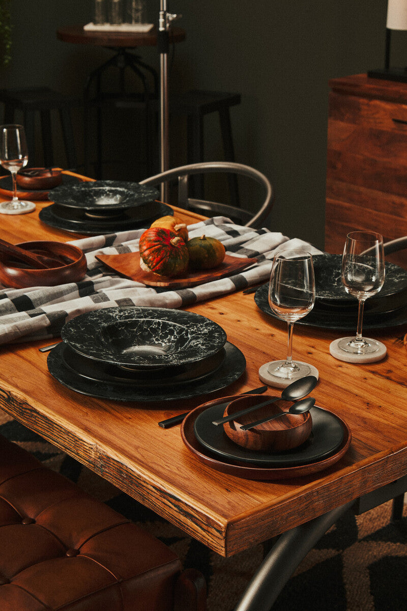 Black Pasta Bowl with Wide Rim