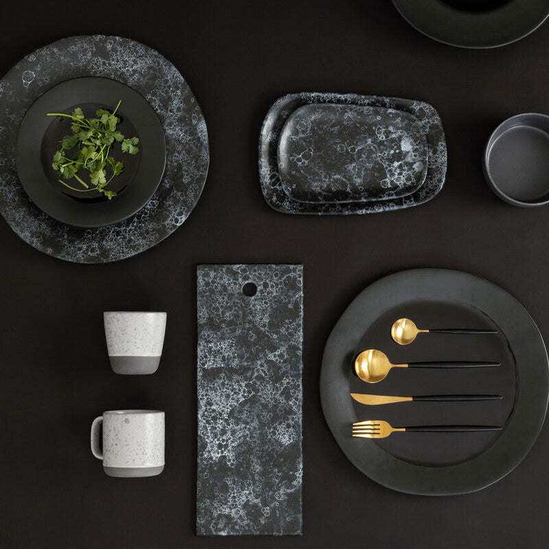 Black Pasta Bowl with Wide Rim