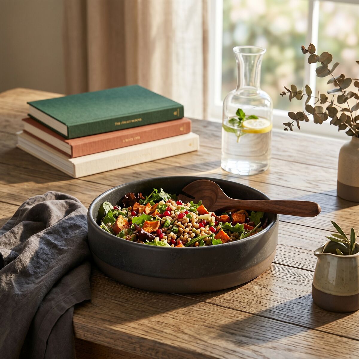 Large Grey Bowl with Textured Finish