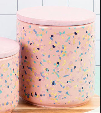 Medium Pink Terrazzo Storage Canister
