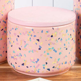 Small Pink Terrazzo Storage Canister