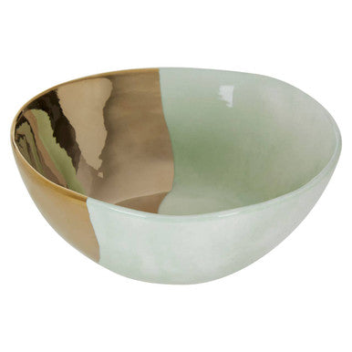 Hand-Painted Bowl with Metallic Accent