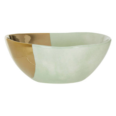 Hand-Painted Bowl with Metallic Accent