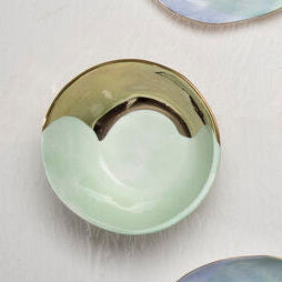 Hand-Painted Bowl with Metallic Accent