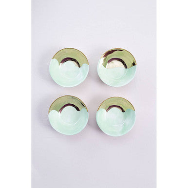 Hand-Painted Bowl with Metallic Accent