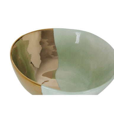 Hand-Painted Bowl with Metallic Accent