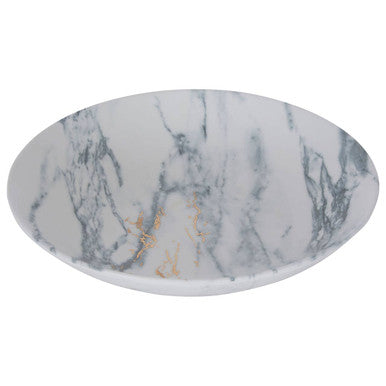 Marble Effect Soup Bowl with Gold Accent