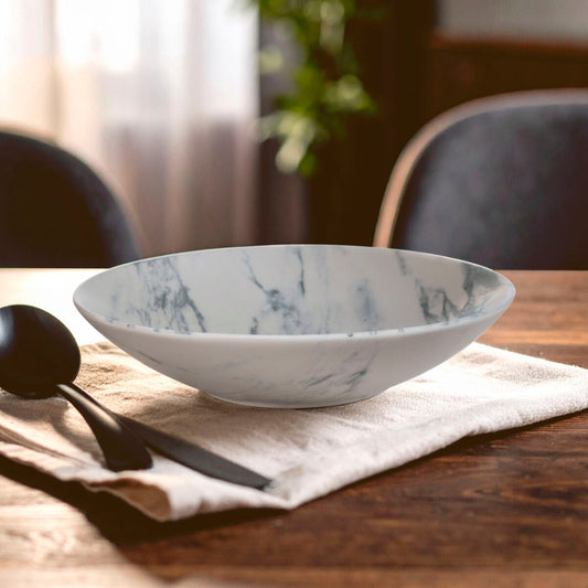Marble Effect Soup Bowl with Gold Accent