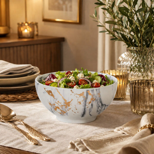Marble Effect Salad Bowl