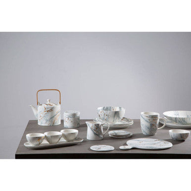 Marble Dip Bowls with Tray Set