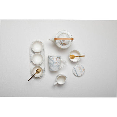 Marble Dip Bowls with Tray Set