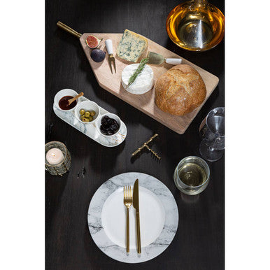 Marble Dip Bowls with Tray Set