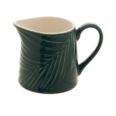 Green Porcelain Milk Jug with Palm Leaf