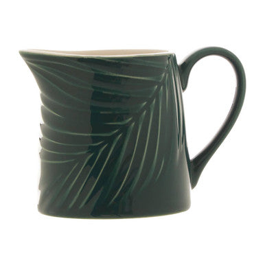 Green Porcelain Milk Jug with Palm Leaf