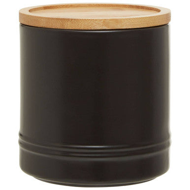 Medium Black Stoneware Canister