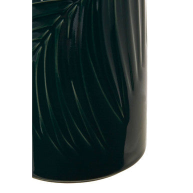Dark Green Medium Storage Jar with Bamboo Lid