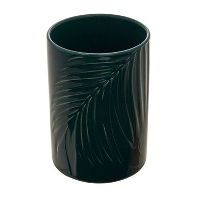 Dark Green Medium Storage Jar with Bamboo Lid