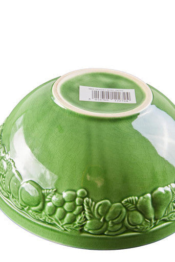 Green Ceramic Small Bowl with Embossed Design
