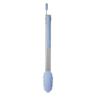 Light Blue Silicone and Stainless Steel Tongs
