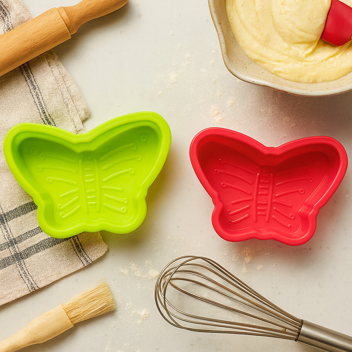 Set of Two Silicone Butterfly Cake Moulds
