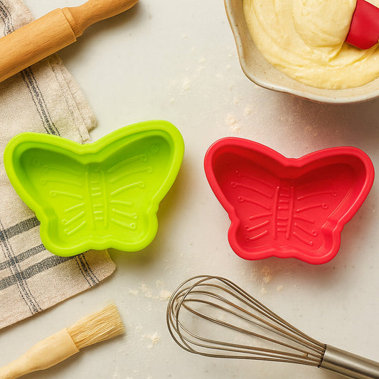 Set of Two Silicone Butterfly Cake Moulds