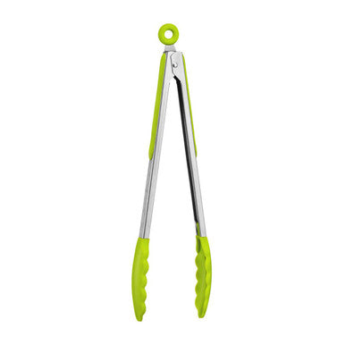 Lime Green Silicone and Stainless Steel Tongs