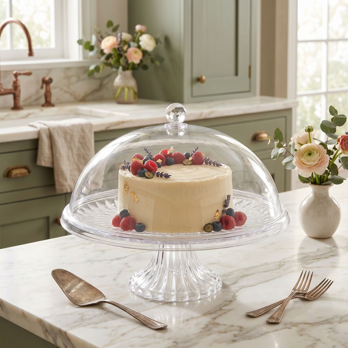 Clear Acrylic Cake Stand with Dome Lid