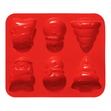 Red Silicone Christmas Theme Cake Mould