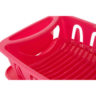 Hot Pink Dish Drainer with Removable Tray