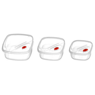 Clear Plastic Storage Containers Set with Steam Vent Lids