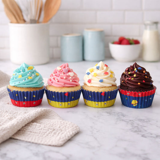 Space Print 100 Piece Mini Cupcake Cases