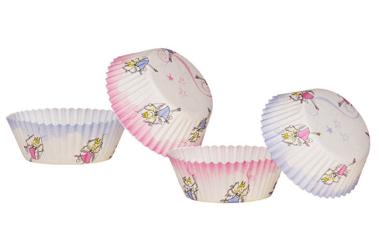 60 Piece Medium Swirl and Princess Cupcake Cases in Blue and Pink