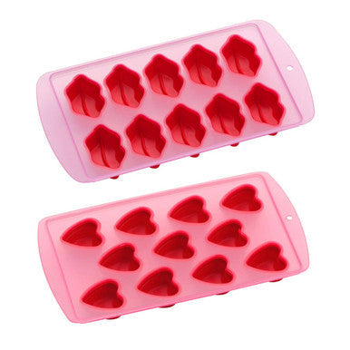 11 Heart Shapes Red Ice Cube Tray