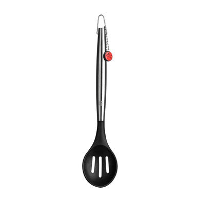Small Black Silicone and Stainless Steel Slotted Spoon