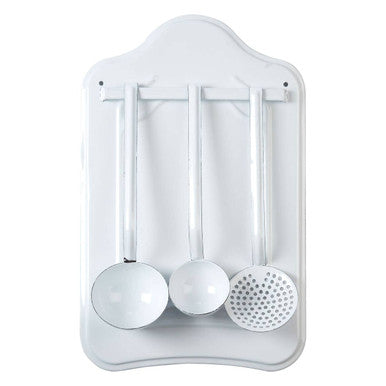 Black Utensil Set with Wall-Mounted Stand