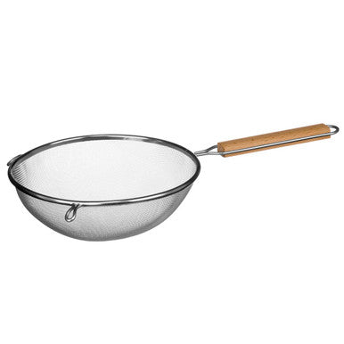 Large Stainless Steel Sieve with Wooden Handle