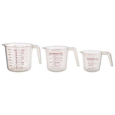Set of 3 Clear Plastic Measuring Jugs