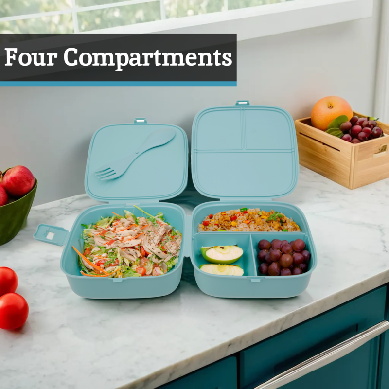 4 Compartment Mint Green Lunch Box