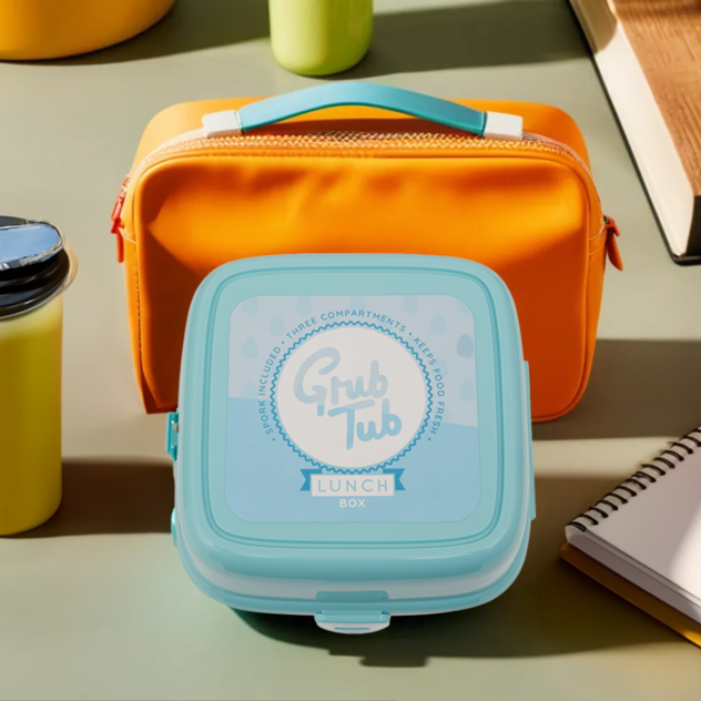 4 Compartment Mint Green Lunch Box