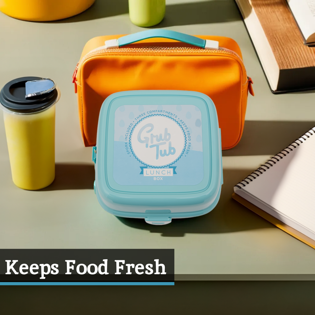4 Compartment Mint Green Lunch Box
