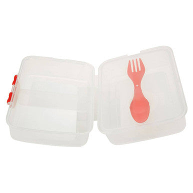 Clear 3 Compartment Lunch Box with Spork