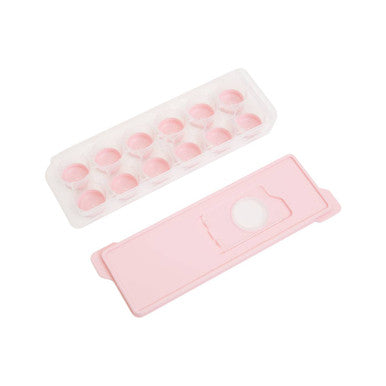 Arctic Pink Plastic Ice Cube Tray with Lid